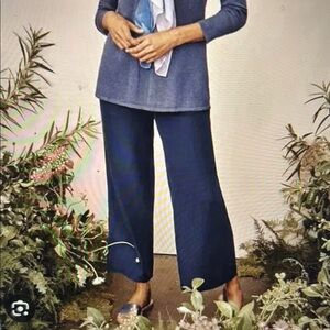 J Jill Wide-Leg Crop Pant, Navy, mediu